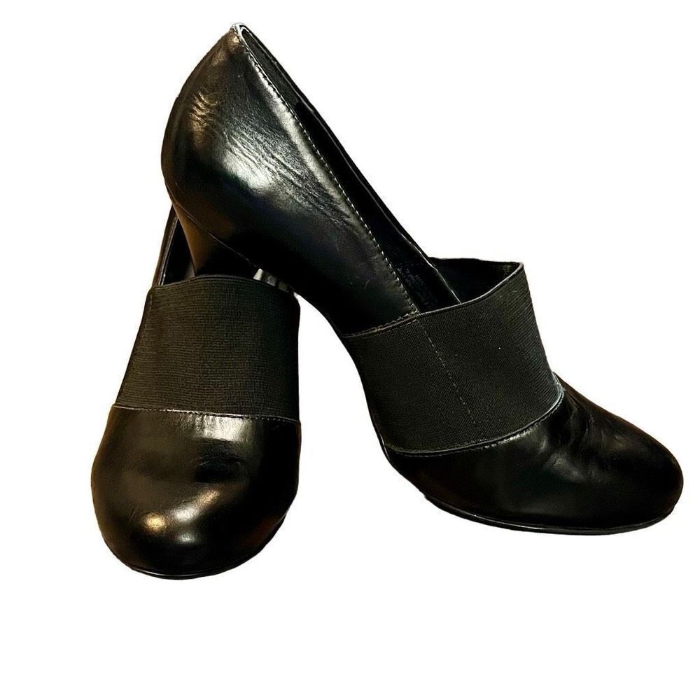 Alex Marie Black High Heel Pump Elastic Strap Size 8.5 M